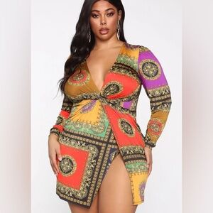 Fashion Nova It's All On Fleek bodycon club party Mini Dress Party Multi Color